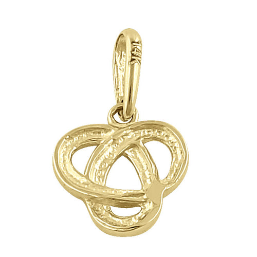 Solid 14K Yellow Gold Round Triquetra Pendant