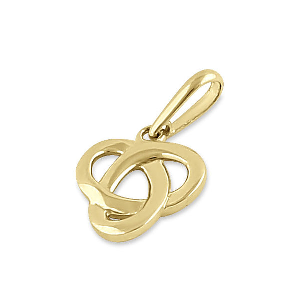 Solid 14K Yellow Gold Round Triquetra Pendant