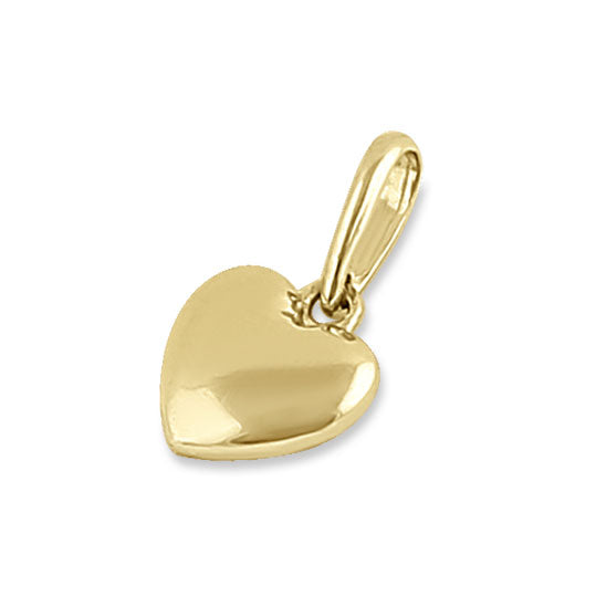 Solid 14K Yellow Gold Bubbly Heart Pendant