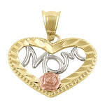 Solid 14K Yellow Gold Mom Pendant