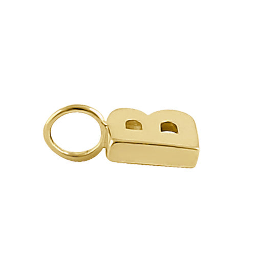 Solid 14K Gold B Initial Pendant