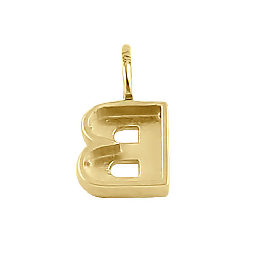 Solid 14K Gold B Initial Pendant
