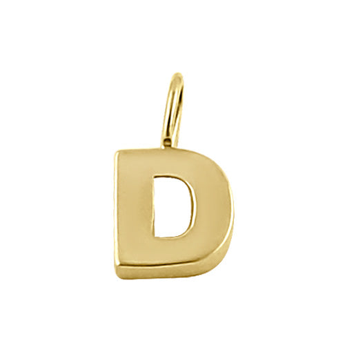 Solid 14K Gold D Initial Pendant