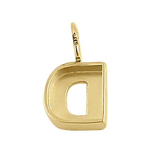 Solid 14K Gold D Initial Pendant