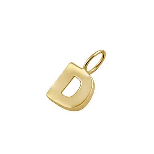 Solid 14K Gold D Initial Pendant