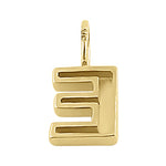 Solid 14K Gold E Initial Pendant