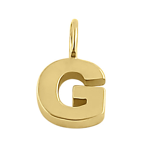 Solid 14K Gold G Initial Pendant