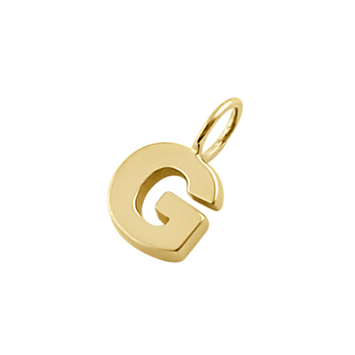 Solid 14K Gold G Initial Pendant