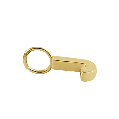 Solid 14K Gold J Initial Pendant