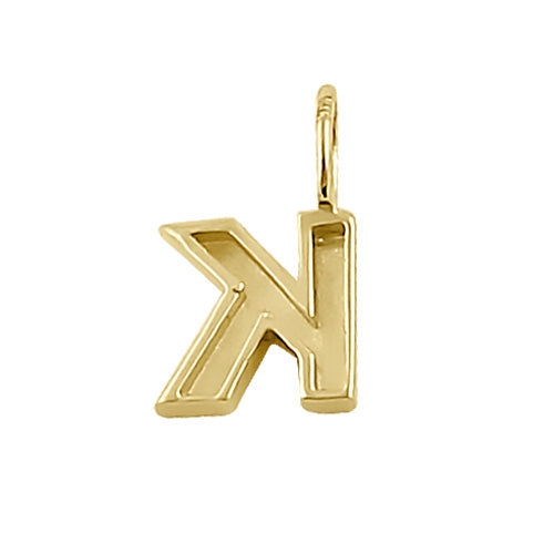Solid 14K Gold K Initial Pendant