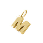 Solid 14K Gold M Initial Pendant