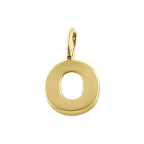 Solid 14K Gold O Initial Pendant