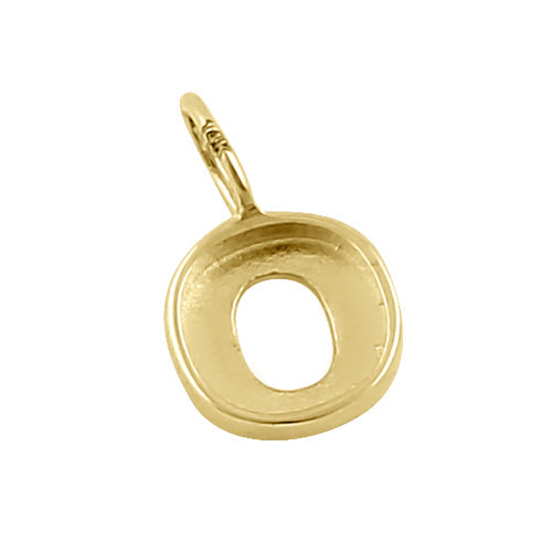 Solid 14K Gold O Initial Pendant