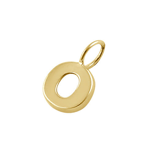 Solid 14K Gold O Initial Pendant