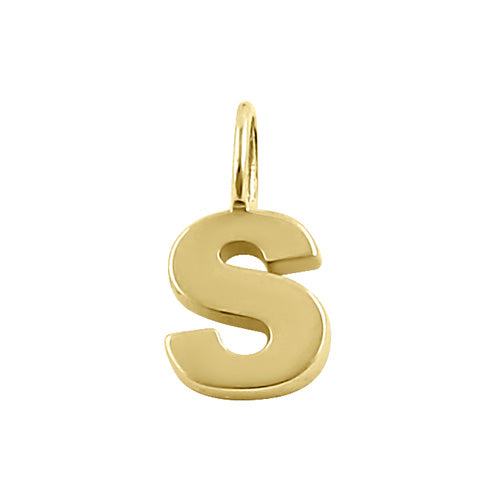 Solid 14K Gold S Initial Pendant