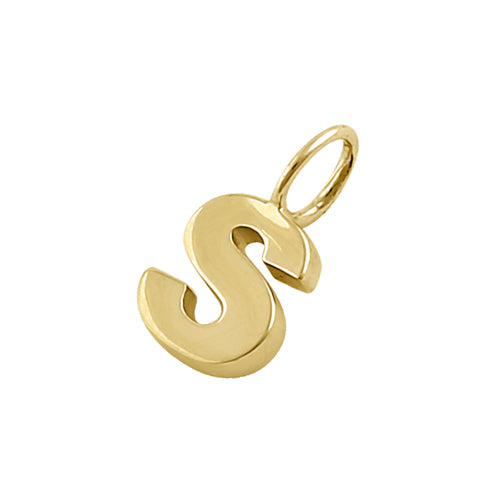 Solid 14K Gold S Initial Pendant