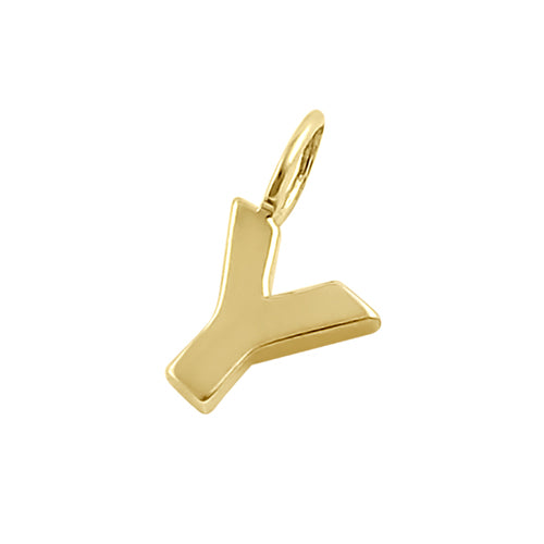 Solid 14K Gold Y Initial Pendant
