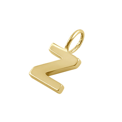 Solid 14K Gold Z Initial Pendant