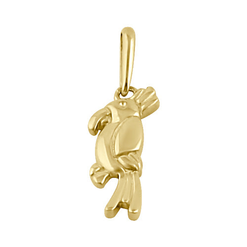 Solid 14K Gold Parrot Pendant