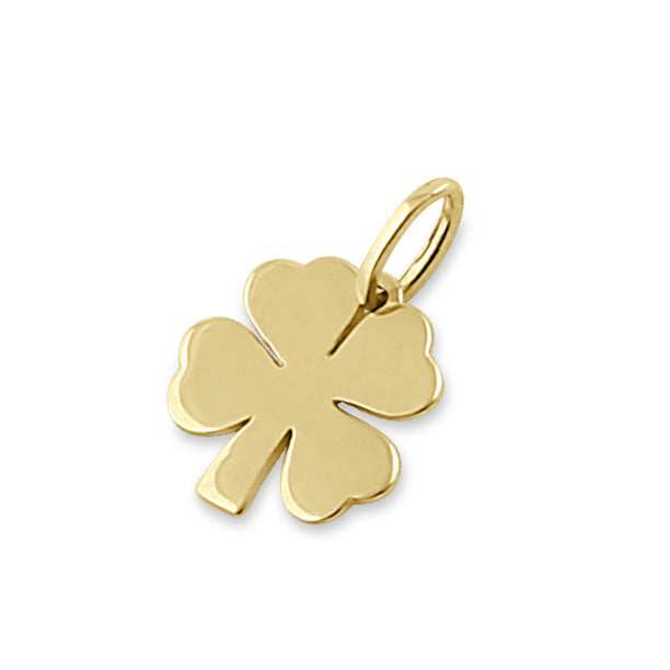 Solid 14K Gold 4 Leaf Clover Pendant