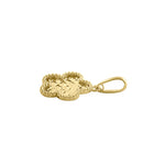Solid 14K Yellow Gold Faceted Flower Pendant