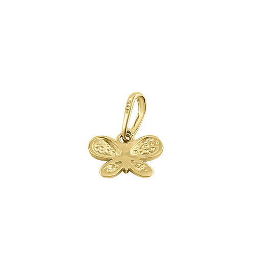 Solid 14K Yellow Gold Tiny Butterfly Pendant