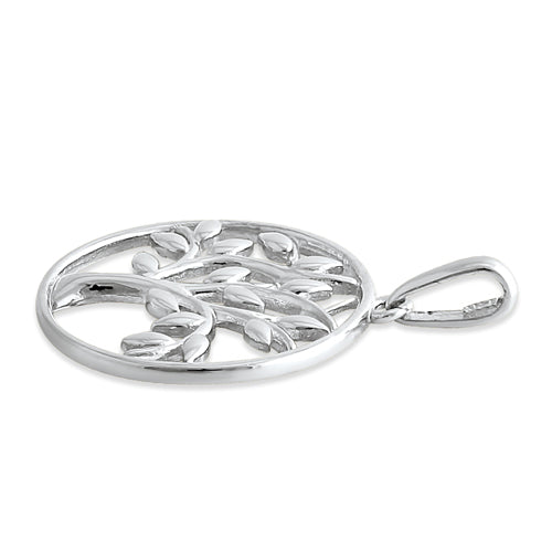 Solid 14K White Gold Tree of Life Pendant