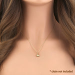 Solid 14K Yellow Gold Small Elephant Pendant