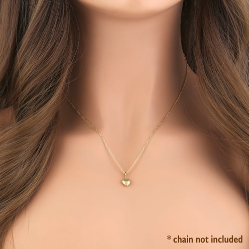Solid 14K Yellow Gold Small Heart Pendant