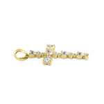 Solid 14K Yellow Gold Round and Heart CZ Pendant