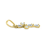 Solid 14K Yellow Gold Cross CZ Pendant