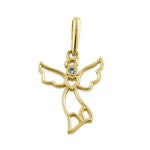 Solid 14K Yellow Gold Sweet Angel CZ Pendant