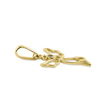 Solid 14K Yellow Gold Sweet Angel CZ Pendant