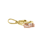 Solid 14K Yellow and Rose Gold Butterfly CZ Pendant