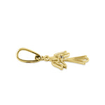 Solid 14K Yellow Gold Angel CZ Pendant
