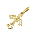 Solid 14K Yellow Gold Angel CZ Pendant