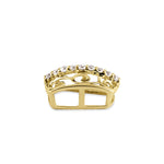 Solid 14K Yellow Gold Clear CZ Vintage Box Pendant