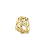 Solid 14K Yellow Gold Clear CZ Vintage Box Pendant