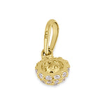 Solid 14K Yellow Gold CZ Half Ball Pendant
