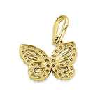 Solid 14K Yellow Gold Monarch Butterfly CZ Pendant