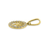 Solid 14K Yellow Gold Tree of Life Round CZ Pendant