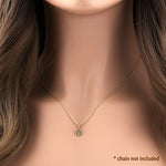 Solid 14K Yellow Gold Tree of Life Round CZ Pendant
