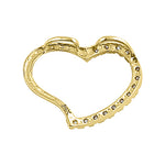 Solid 14K Yellow Gold Heart Accent Round CZ Pendant