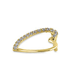 Solid 14K Yellow Gold Heart Accent Round CZ Pendant
