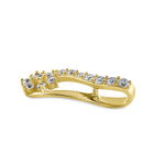 Solid 14K Yellow Gold Flower CZ Pendant