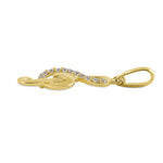 Solid 14K Yellow Gold Music Note CZ Pendant