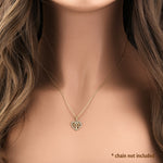 Solid 14K Yellow Gold Heart Tree of Life CZ Pendant