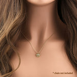Solid 14K Yellow Gold Puffy Flower Star CZ Pendant