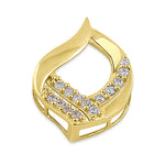 Solid 14K Yellow Gold Eternal Flame CZ Pendant