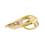 Solid 14K Yellow Gold Rose Gold Plated Inner Heart CZ Pendant